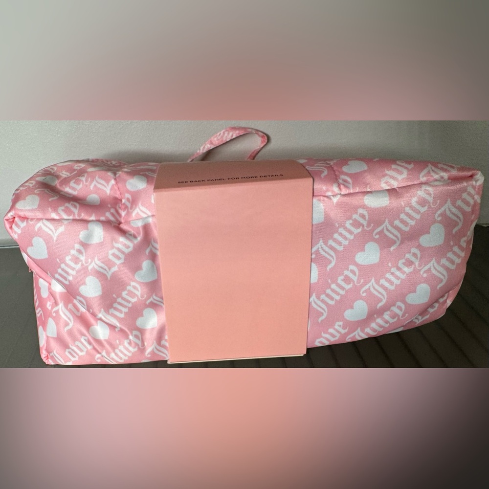 Juicy Couture logo Pink Heart Tote bag inset shoulder strap - Picture 3 of 6